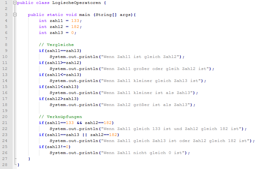 logische Operatoren
